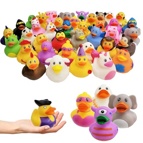 The Dreidel Company Assortment Rubber Duck Toy Duckies for Kids, Bath Birthday Gifts Baby Showers Classroom Incentives, Summer Beach and Pool Activity, 2" (20-Pack)