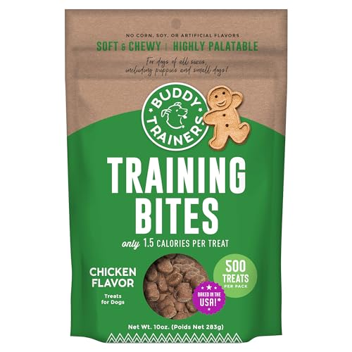 Buddy Biscuits Trainers 10 oz. Pouch of Training Bites Soft & Chewy Dog Treats Made with Chicken Flavor