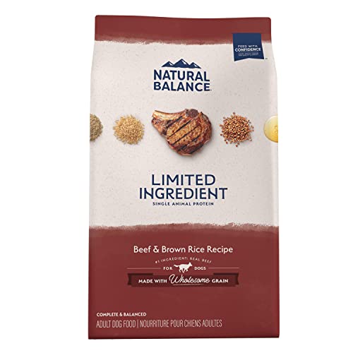 Natural Balance Limited Ingredient Adult Dry Dog Food with Healthy Grains, Beef & Brown Rice Recipe, 12 Pound (Pack of 1)