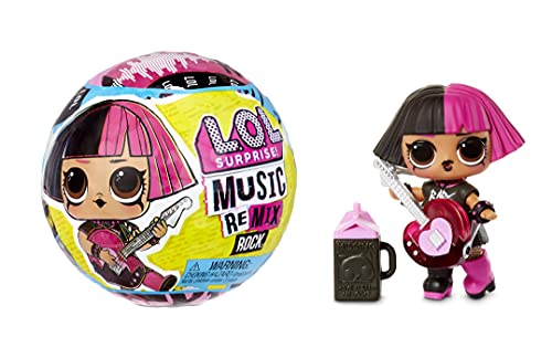 L.O.L. Surprise! Remix Rock Dolls Lil Sisters with 7 Surprises Including Instrument - Collectible Toy Gift for Kids, Girls and Boys Ages 4 5 6 7+ Years Old, Multi color