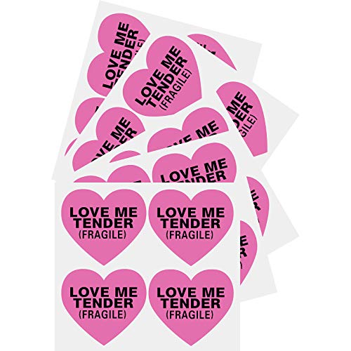 Large Size Fragile Label,MeshaKippa 70mm 100pcs Big Heart Fragile Stickers for Packaging Shipping,Stamps