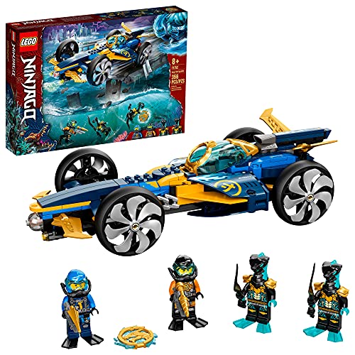 LEGO NINJAGO Ninja Sub Speeder 71752 Building Kit; Amphibious Car Toy with NINJAGO Cole and Jay Minifigures; New 2021 (356 Pieces)