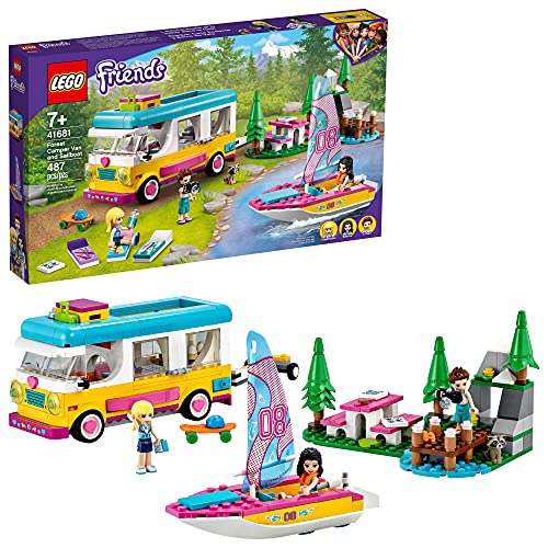 LEGO Friends Forest Camper Van and Sailboat 41681 Building Kit; Forest Toy; New 2021 (487 Pieces)