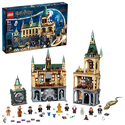 LEGO Harry Potter Hogwarts Chamber of Secrets 76389 Castle Toy with The Great Hall, 20th Anniversary Model Set with Collectible Golden Voldemort Minifigure and Glow-in-The-Dark Nearly Headless Nick