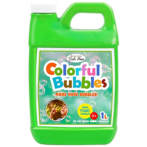 Lulu Home Bubble Concentrated Solution, 1 L_ 33.8 OZ Bubble Refill Solution for Kids Graduation Parties, Bubble Machine, Giant Bubble Wand, Bubble Blower Toys (Grass Green)