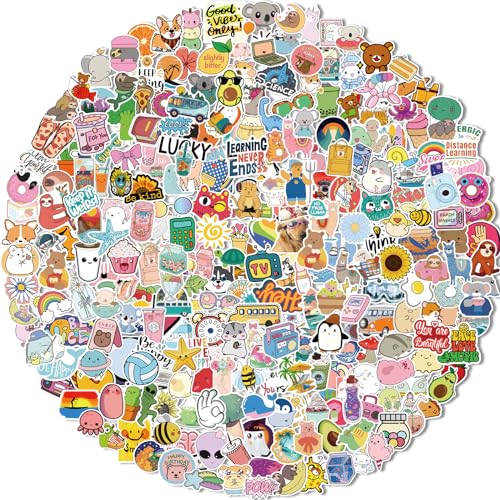 Bekayshad Stickers for Kids, 300 Pcs Water Bottle Stickers for Classroom Cute Vinyl Waterproof Stickers for Teens Girls Prizes for Kids Laptop Stickers for School