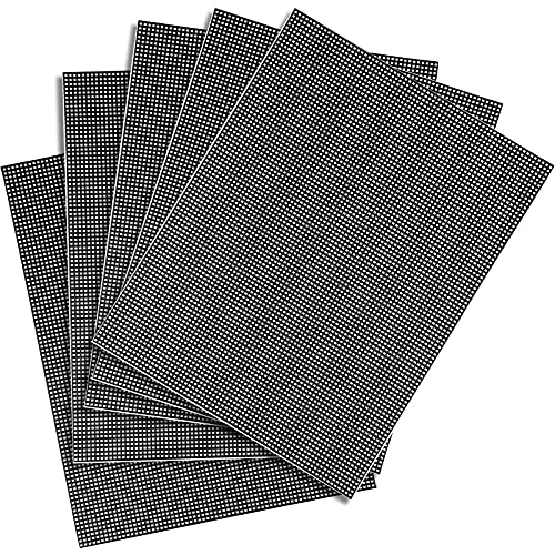 5 Pieces Black Plastic Mesh Canvas Plastic Mesh Sheets for Embroidery Crafting Knit and Crochet Projects Acrylic Yarn Crafting, 13.2 x 10.2 Inch