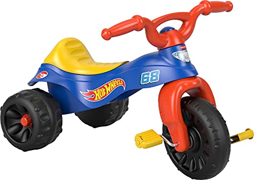 Fisher-Price Hot Wheels Toddler Tricycle Tough Trike Bike with Handlebar Grips and Storage for Preschool Kids (Amazon Exclusive)