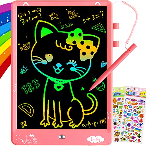 ZMLM LCD Drawing Tablet for Girls - 10 Inch Colorful Doodle Writing Pad Reusable Learning Educational Scribbler Toy for Children Boy 3 4 5 6 7 8 9 Year Old Best Gift Birthday Christmas Party Game