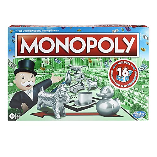 Monopoly Game, Family Board Game for 2 to 6 Players, Monopoly Board Game for Kids Ages 8 and Up, Includes Fan Vote Community Chest Cards