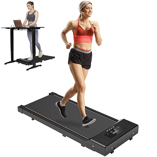 TODO Under Desk Treadmill Walking Pad 2 in 1 Walkstation Jogging Running Portable Installation Free for Home Office Use, Slim Flat LED Display and Remote Control