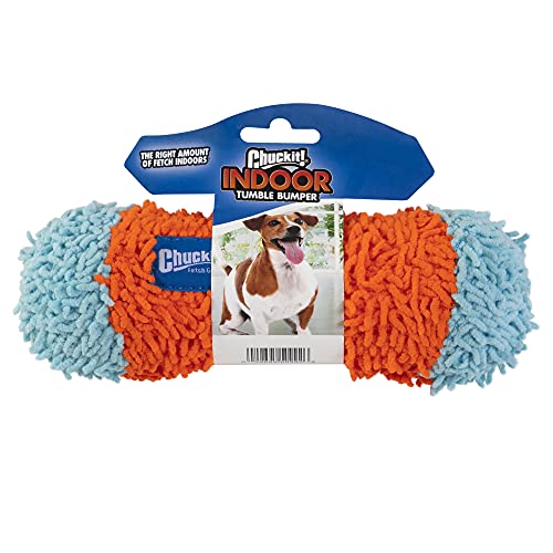 Chuckit Indoor Fetch Tumble Bumper Dog Toy (8.5 Inch), Orange and Blue