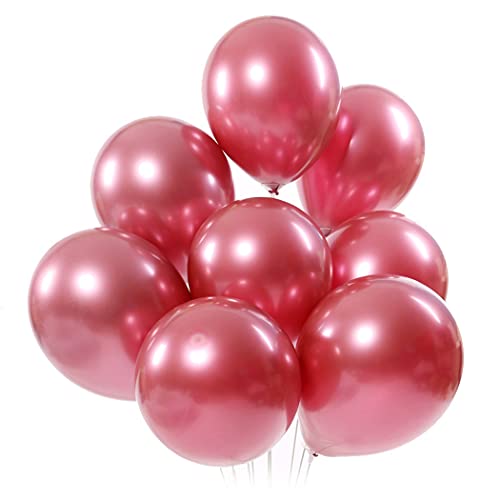 JHBVHBH Red Party Balloons 100pcs 12inch Chrome Metallic Helium Balloons for Birthday Party Decoration and Arch Decoration Wedding Birthday Baby Shower Christmas Party