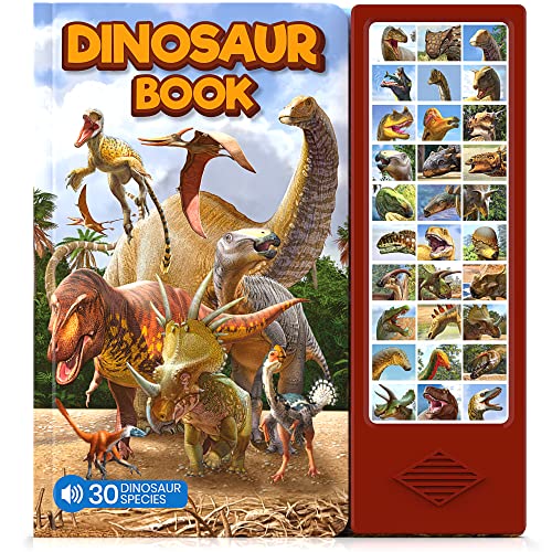 Dinosaur Toys for Kids 3-5 5-7 2-4 Year Old - Dinosaur Book with 30 Species Facts Names & Realistic Sounds - Dinosaur Gifts for Kids Boys Girls Toddlers