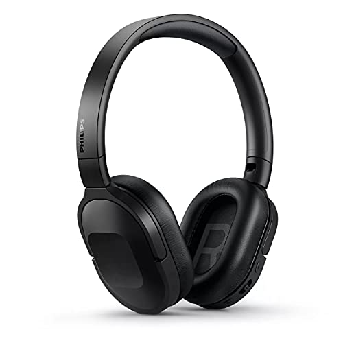 Philips Active Noise Cancelling Headphones Wireless Bluetooth Flat Folding Lightweight Over Ear Wireless Headphones w_Multipoint Bluetooth Connection 30h Playtime with Deep Bass