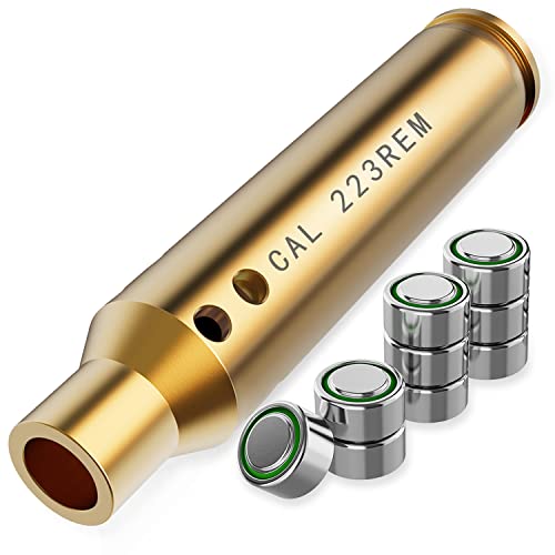 Marmot Bore Sight Cal .223 Rem 5.56mm Boresight 223 Bore Sight NATO Red Laser Boresighter for Cal 223 556 with 3 Sets of Batteries