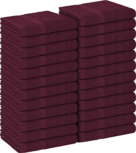 Utopia Towels - Salon Towel, Pack of 24 (Not Bleach Proof, 16x27 Inches) Highly Absorbent Cotton Towels for Hand, Gym, Beauty, Hair, Spa, and Home Hair Care, Burgundy