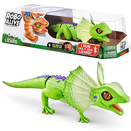 Robo Alive Lurking Lizard Series 3 Green by ZURU Battery-Powered Robotic Light Up Interactive Electronic Reptile Toy That Moves (Green)