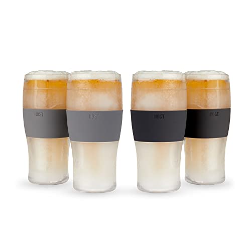 HOST FREEZE Beer Glasses, 16oz Frozen Beer Mugs, Freezable Pint Glasses, Fathers Day Gifts Birthday Gifts for Men, Men