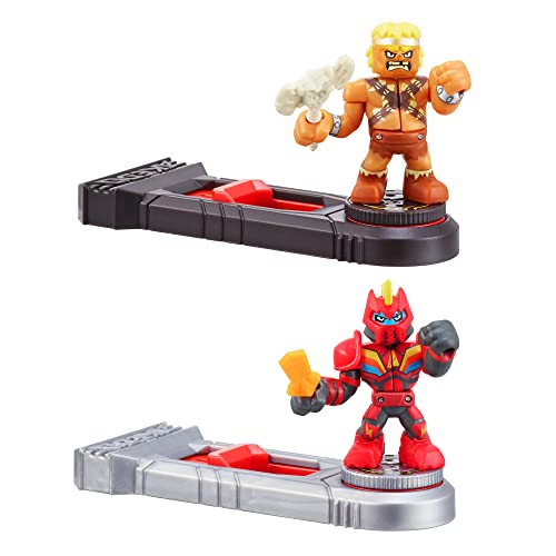 Akedo - Ultimate Arcade Warriors Versus Pack Mini Battling Action Figures - Ready, Fight, Split Strike - Epic POWERCORN VS KRAGNOX,Multicolor,14271, For Ages 6+ years