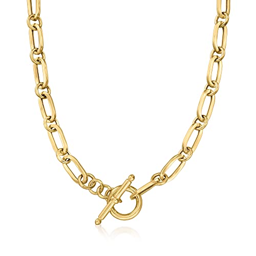 Ross-Simons Italian 18kt Gold Over Sterling Paper Clip Link Necklace. 20 inches