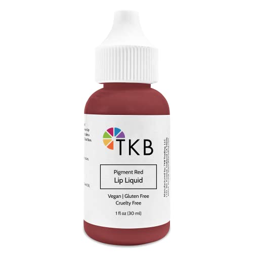 TKB Lip Liquid Color | Liquid Lip Color for TKB Gloss Base, DIY Lip Gloss, Pigmented Lip Gloss and Lipstick Colorant, Made in USA (1floz (30ml), Pigment Red)