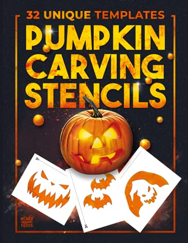 Pumpkin Carving Stencils: 32 Templates For Making Halloween Pumpkins _ Funny Patterns Stencils For Kids And Adults (Pumpkin Stencils)