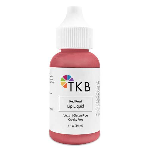 TKB Lip Liquid Color | Liquid Lip Color for TKB Gloss Base, DIY Lip Gloss, Pigmented Lip Gloss and Lipstick Colorant, Made in USA (1floz (30ml), Red Pearl)