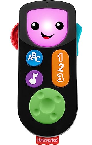 Fisher-Price Laugh & Learn Baby & Toddler Toy Stream & Learn Remote Pretend Tv Control with Music & Lights for Ages 6+ Months