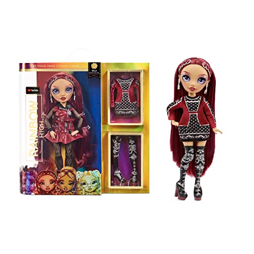 Rainbow High Mila Berrymore- Burgundy Red Fashion Doll. 2 Designer Outfits to Mix & Match with Accessories, Great Gift for Kids 6-12 Years Old and Collectors-Multicolor