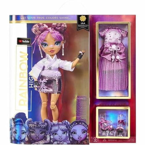 Rainbow High Lila Yamamoto- Mauve Purple Fashion Doll. 2 Designer Outfits to Mix & Match with Accessories, Great Gift for Kids 6-12 Years Old and Collectors