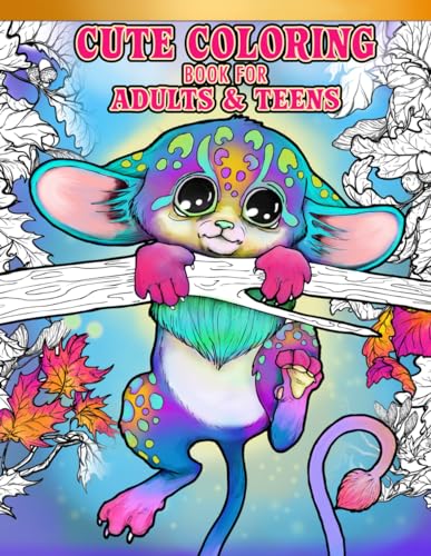 Cute Coloring Book For Adults and Teens: Adorable Fantasy Animals To Color