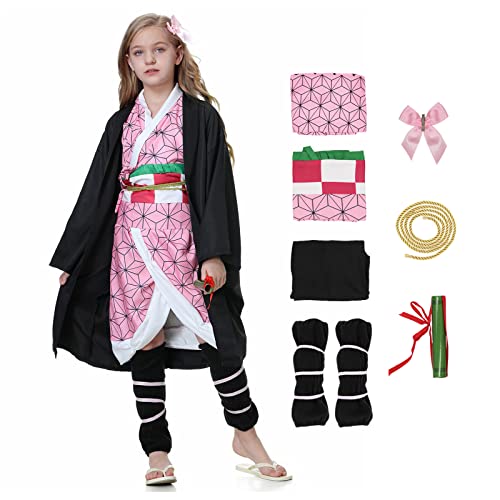 Cosplay Pink Costume Kimono Anime Cosplay Outfits Cape Christmas Halloween Uniform for Kids Girls and Women