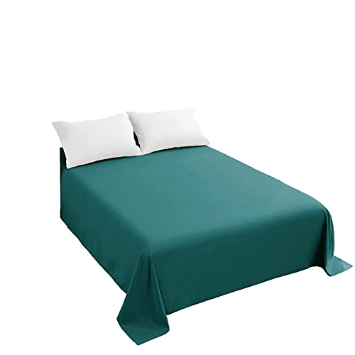 Sfoothome Bed Flat Sheet - Soft and Wrinkle, Fade, Stain Resistant Top Sheet, Twin Size, Teal