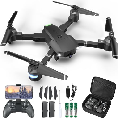 ATTOP Drone with Camera for Adults, 1080P Live Video 120° Wide Angle APP-Controlled Camera Drone for Kids 8-12, Beginner Friendly with 1 Key Fly_Land_Return, Remote_Voice_Gesture_Gravity Control, FPV Drone w_ Safe Emergency Stop, 360° Flip, VR Mode, Carrying Case