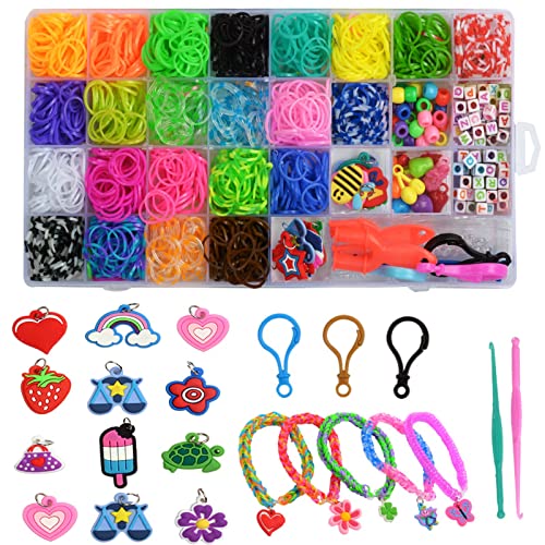 xtieksh Rubber Band Bracelet Kit, Loom Bracelet Making Kit, Rubber Bands for Bracelet Making Kit, Loom Bands Bracelets Making Kit for for Kids Girls Birthday Gifts