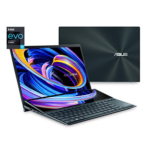 ASUS ZenBook Duo 14 UX482 14” FHD Touch Display, Intel Evo Platform, Core i7-1195G7, 8GB RAM, 512GB PCIe SSD, ScreenPad Plus, Windows 10 Home, Wifi 6E, Celestial Blue, UX482EAR-DB71T