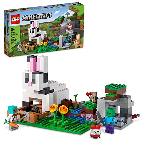 LEGO Minecraft The Rabbit Ranch House Farm Set, 21181 Animals Toy for Kids, Boys and Girls Age 8 Plus with Tamer and Zombie Figures