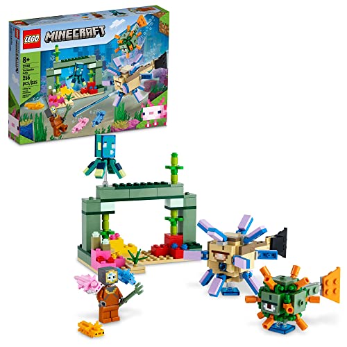 LEGO Minecraft The Guardian Battle Toy Building Set 21180 Underwater Ocean Theme with Minecraft Mobs Figures, Build a Coral Reef, Find Hidden Treasure, Birthday Gifts Idea for Kids, Boys, Girls Age 8+