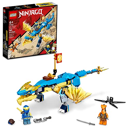 LEGO NINJAGO Jay’s Thunder Dragon EVO 71760 - Toy Figure and Viper Snake Set with Minifigures, Collectible Speed Mission Banner, Ninja Battle Adventure, Great Gift for Kids 6 Plus Years Old