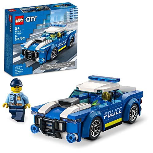 LEGO City Police Car Toy 60312 for Kids 5 Plus Years Old with Officer Minifigure, Small Gift Idea, Adventures Series, Car Chase Building Set