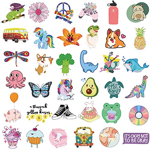 100 PCS Stickers for Water Bottles, Stickers for Kids, Vinyl Waterproof Stickers for Teens Girls, Cute Aesthetic Cool Kawaii Stickers Pack, Laptop Phone Skateboard Computer Stickers, Gifts for Kids