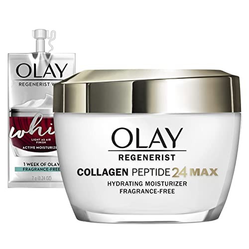 Olay Regenerist Collagen Peptide 24 MAX Hydrating , 1.7 oz + Whip Face Moisturizer Travel_Trial Size Gift Set