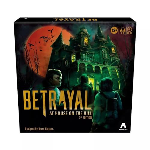 Avalon Hill Hasbro Gaming Betrayal at The House on The Hill 3rd Edition Cooperative Board Game,Ages 12 and Up,3-6 Players,50 Chilling Scenarios