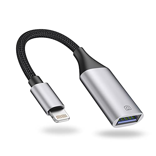 IVSHOWCO Lightning to USB Camera Adapter [Apple MFi Certified], iPhone_iPad to USB Female OTG Cable Adapter Supports U Disk, Card Reader, Keyboard.