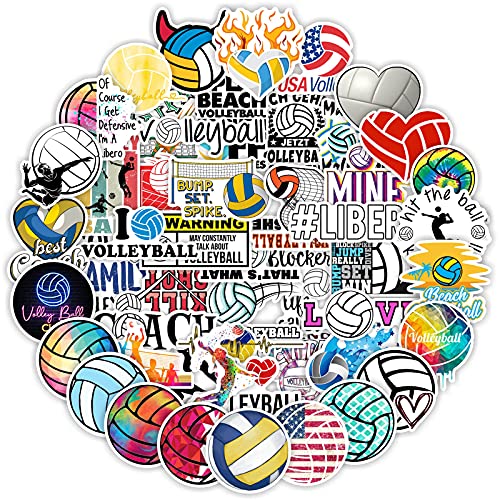 Volleyball Stickers, 100PCS Motivational Volleyball Water Bottle Stickers, Anywhere You Need Vinyl Waterproof Stickers or Notebook Stickers