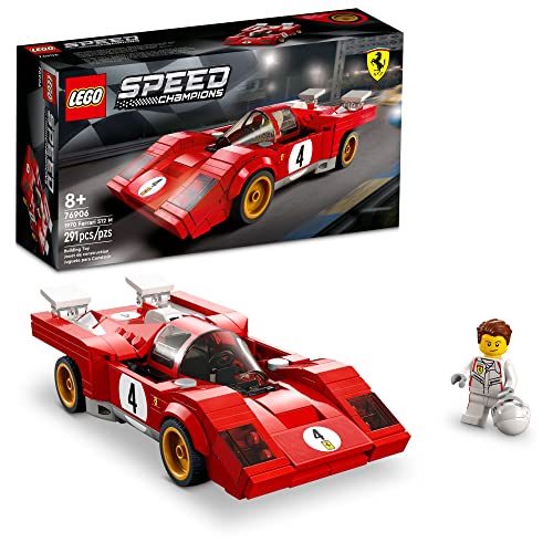 LEGO Speed Champions 1970 Ferrari 512 M 76906 Building Set - Sports Red Race Car Toy, Collectible Model Building Set with Racing Driver Minifigure, Gift for Grandchildren, Boys, Girls and Kids Ages 8+