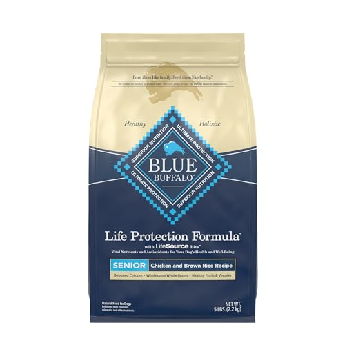 Blue Buffalo Life Protection Formula Natural Senior Dry Dog Food, Chicken and Brown Rice 5-lb Trial Size Bag