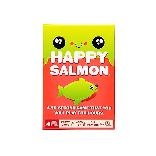 Exploding Kittens Hoppy Salmon - Easter-Themed Card Game for Family Fun - 3-6 Players, Ages 6+ - Quick 90-Second Rounds