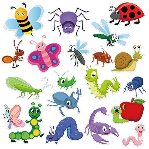 20 PCS Insect Thick Gel Clings Spring Summer Insect Window Gel Clings Decals Stickers for Kids Toddlers and Adults Home Airplane Classroom Nursery Winter Insects Animals Party Supplies Decorations